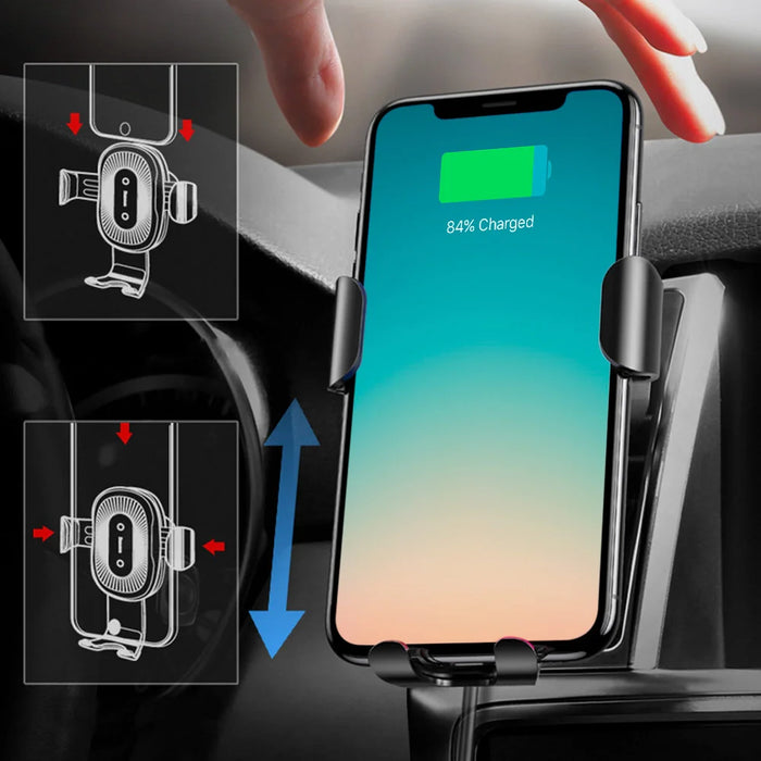 Baseus Wireless Charger Gravity Ventilation Car Holder + Qi Wireless Charger black (WXYL-01) - Cell phone