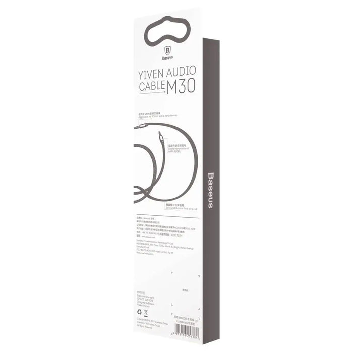 Baseus Yiven M30 stereo audio cable AUX 3.5 mm male mini jack 1.5 m silver-black (CAM30-CS1) - Audio cables<<<HurtelXML