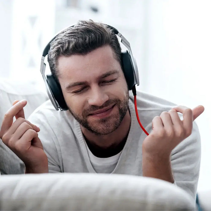 Baseus Yiven M30 stereo audio cable AUX 3.5 mm male mini jack 1.5 m silver-black (CAM30-CS1) - Audio cables<<<HurtelXML