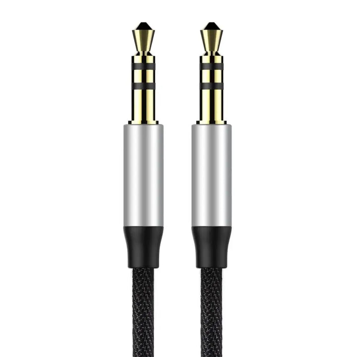 Baseus Yiven M30 stereo audio cable AUX 3.5 mm male mini jack 1.5 m silver-black (CAM30-CS1) - Audio cables<<<HurtelXML