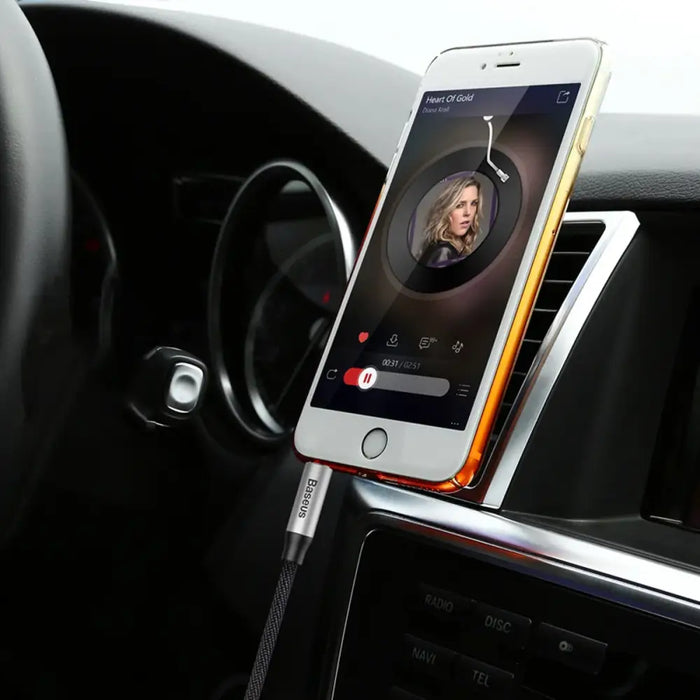 Baseus Yiven M30 stereo audio cable AUX 3.5 mm male mini jack 1.5 m silver-black (CAM30-CS1) - Audio cables<<<HurtelXML