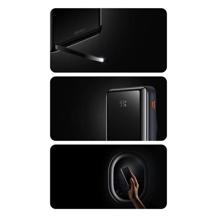 Baseus Magnetic Bracket powerbank with wireless charging MagSafe 10000mAh 20W Overseas Edition white (PPCX000202) + USB Type C cable Baseus Xiaobai Series 60W 0.5m