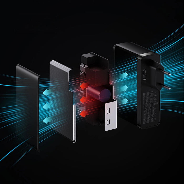 Baseus GaN5 Pro fast charger 2xUSB-C+USB 140W EU white (CCGP100202)