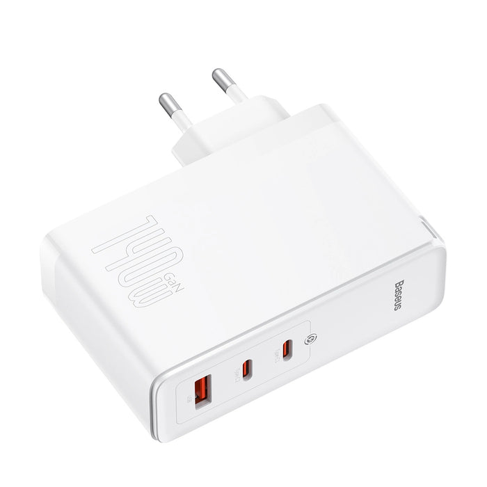 Baseus GaN5 Pro fast charger 2xUSB-C+USB 140W EU white (CCGP100202)