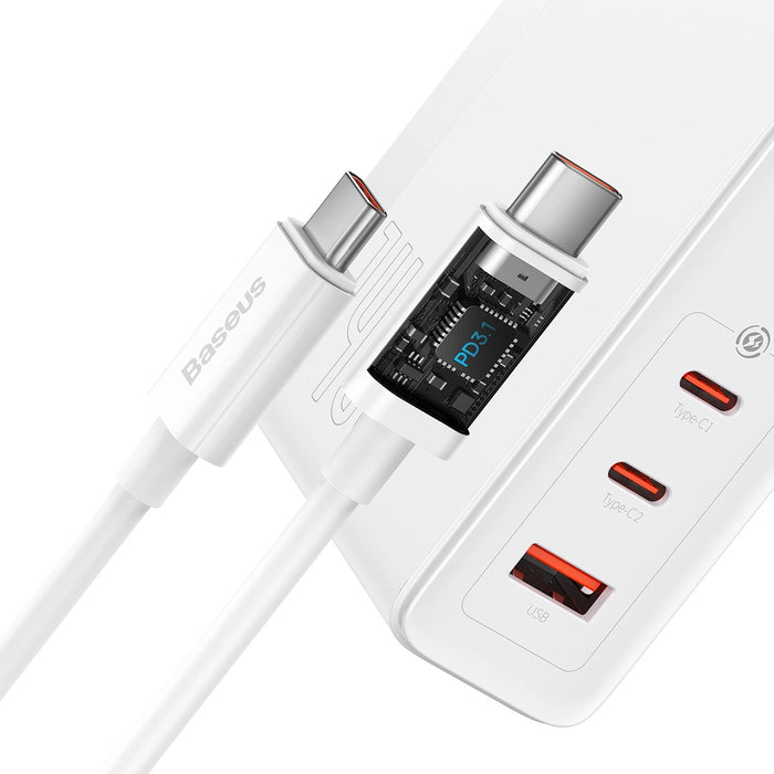 Baseus GaN5 Pro fast charger 2xUSB-C+USB 140W EU white (CCGP100202)