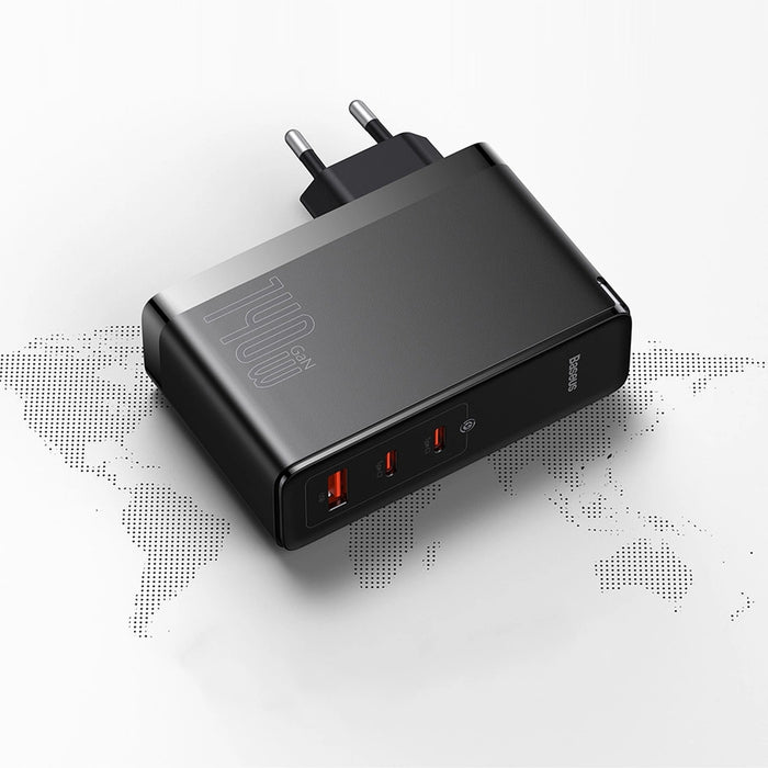 Baseus GaN5 Pro fast charger 2xUSB-C+USB 140W EU white (CCGP100202)