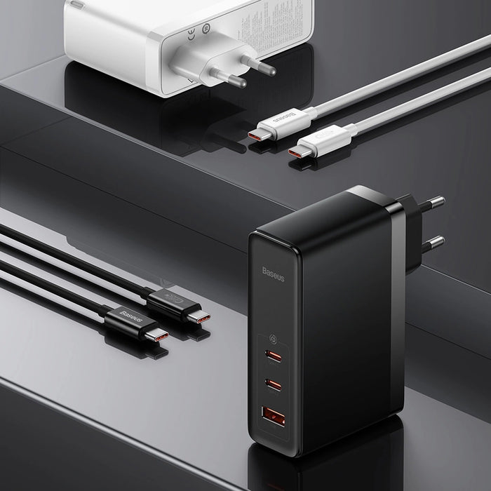 Baseus GaN5 Pro fast charger 2xUSB-C+USB 140W EU white (CCGP100202)