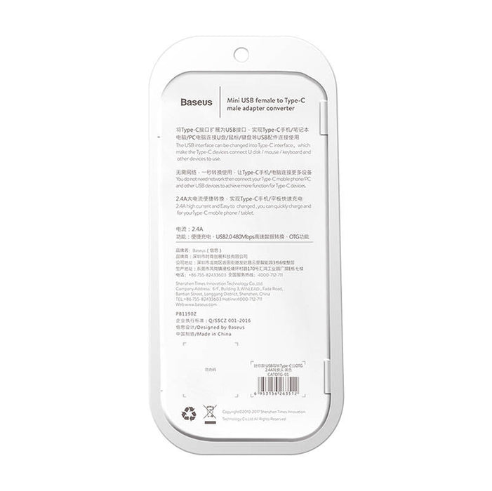 Baseus Micro USB to USB Type-C adapter - black