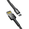 Lightning USB cable (reversible) Baseus Cafule 2.4A 1m (gray-black)