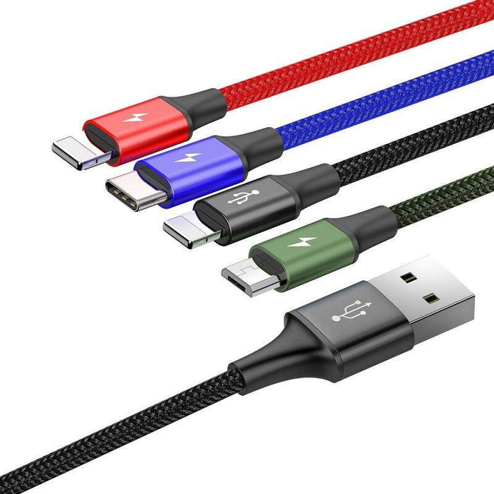 Baseus Fast USB cable 4in1 USB-C / 2x Lightning / Micro 3,5A 1,2m - black
