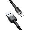 Baseus Cafule USB Lightning Cable 2.4A 0.5m (Gray+Black)