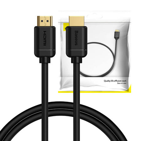 Baseus 2x HDMI 2.0 4K 60Hz Cable, 3D, HDR, 18Gbps, 1m (black)