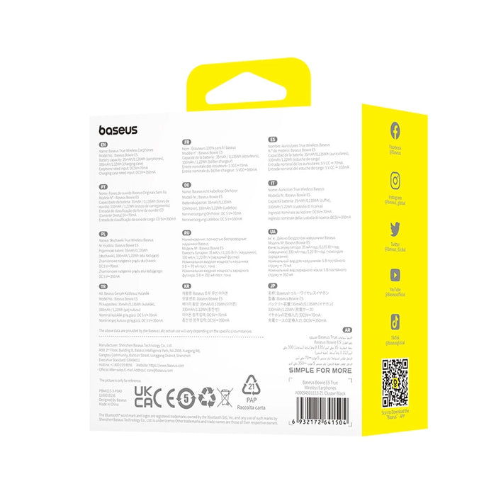 Baseus Bowie E5 TWS Wireless Headphones - Black