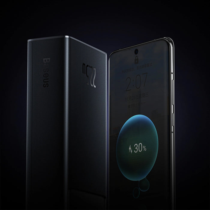 Baseus EnerFill FP41 30000mAh 22.5W Power Bank with Baseus Simple USB-A - USB-C 3A 30cm Cable - Black