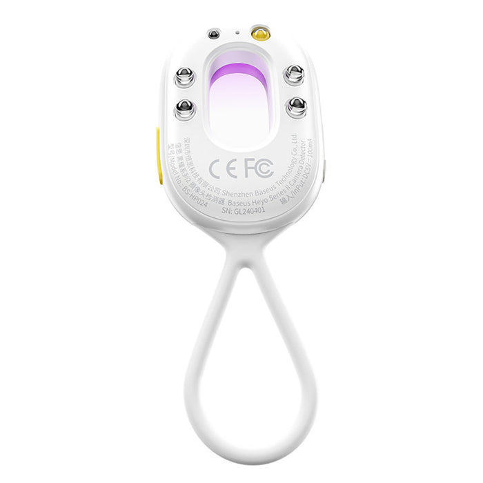 Baseus Heyo Series II Hidden Camera Detector with Alarm and Mini Flashlight + Baseus Simple USB-A - USB-C Cable - White