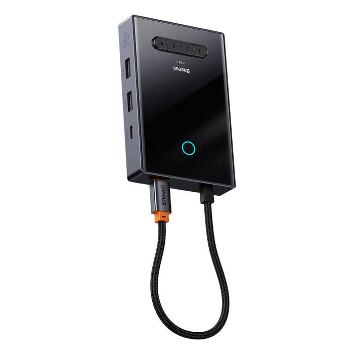 Baseus PioneerJoy 8-in-1 USB-C hub HDMI 4K@60Hz + HDMI 4K@30Hz + DisplayPort 8K@30Hz + VGA + 2 x USB-A 3.0 + 2 x USB-C - gray