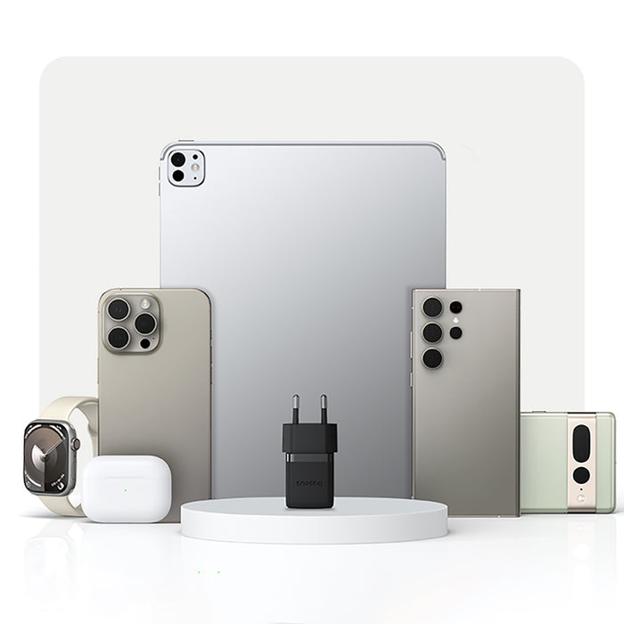 Baseus Palm 1C 20W Wall Charger (with Baseus Mini White USB-C 60W (20V/3A) 1m Cable) - Black