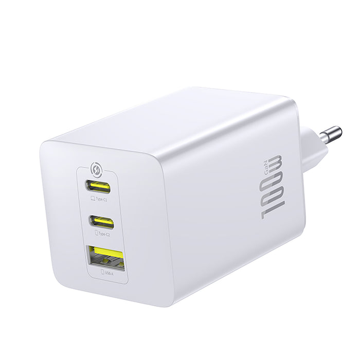 Baseus EnerFill FE11 2 x USB-C / USB-A 100W Wall Charger - White