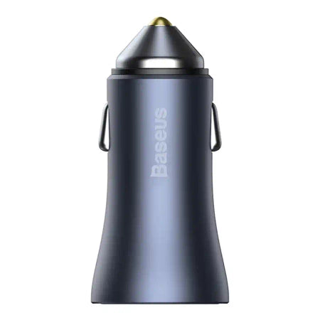 Baseus Golden Contactor Pro Car Charger 2x USB, 40W (gray) +  Cable USB to USB-C 1m (black)