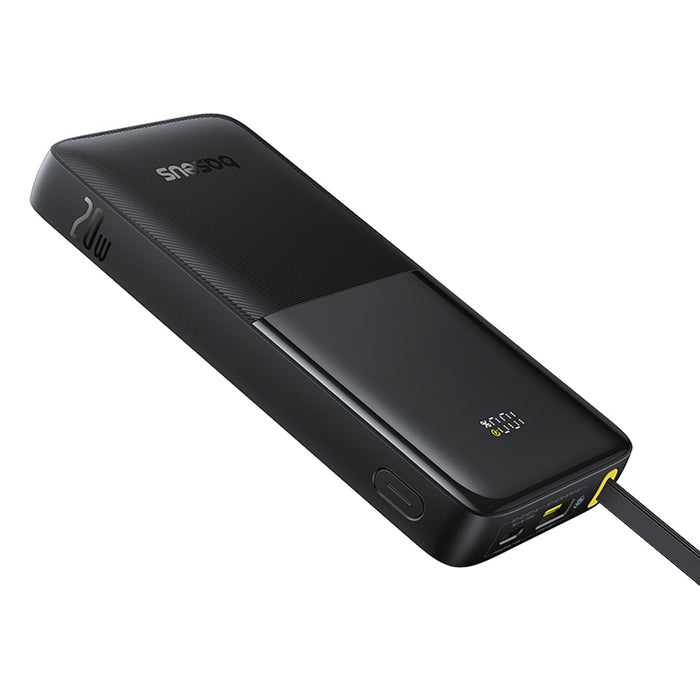 Baseus Bipow 2 10000mah 20W Powerbank with Digital Display with Built-in USB-C Cable - Black