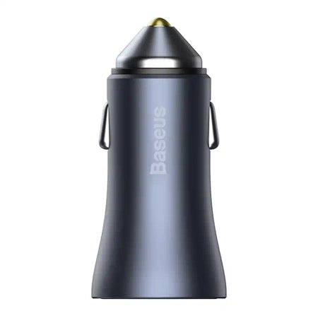 Baseus Golden Contactor Pro Car Charger USB + USB-C, QC4.0+, PD, SCP, 40W (gray) + CabelUSB do USB-C 1m (black)