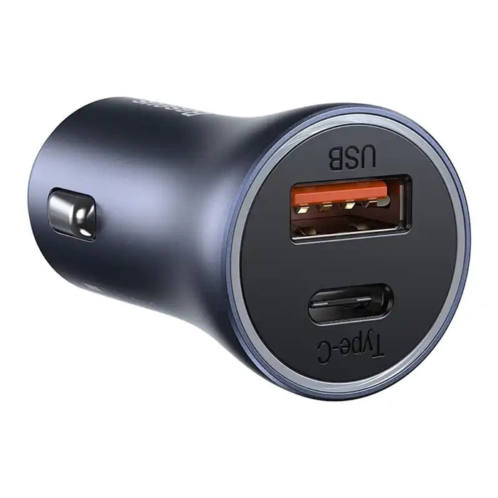 Baseus Golden Contactor Pro Car Charger USB + USB-C, QC4.0+, PD, SCP, 40W (gray) + CabelUSB do USB-C 1m (black)