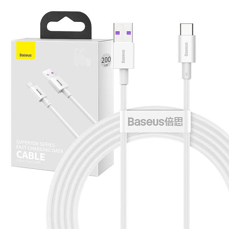 Baseus Superior Series Cable USB to USB-C, 66W, 2m (white)
