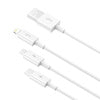 USB cable 3in1 Baseus Superior Series, USB to micro USB / USB-C / Lightning, 3.5A, 1.5m (white)