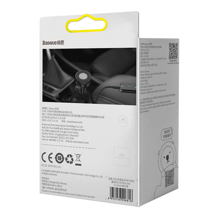 Baseus Enjoy Car Wireless MP3 Charger, Bluetooth 5.0, microSD, AUX (black)