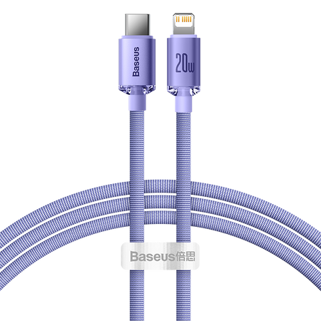 Baseus Crystal Shine cable USB-C to Lightning, 20W, PD, 1.2m (purple)