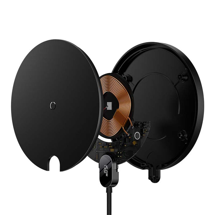 Inductive wireless charger Baseus Digital LED  15W (black)