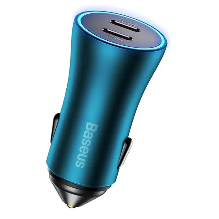 Baseus Golden Contactor Pro car charger, 2x USB-C, 40W (blue)