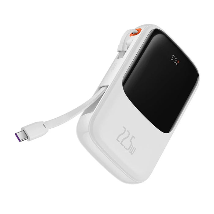 Powerbank Baseus Qpow Pro with USB-C cable, USB-C, USB, 10000mAh, 22.5W (white)