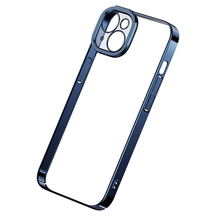 Baseus Glitter Transparent Case and Tempered Glass set for iPhone 14 Plus (blue)