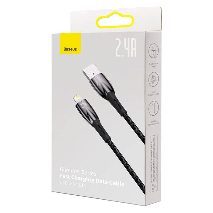 USB cable for Lightning Baseus Glimmer Series, 2.4A, 2m (Black)