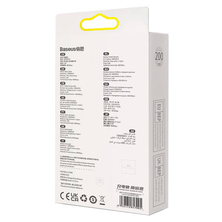 USB cable for Lightning Baseus Glimmer Series, 2.4A, 2m (Black)