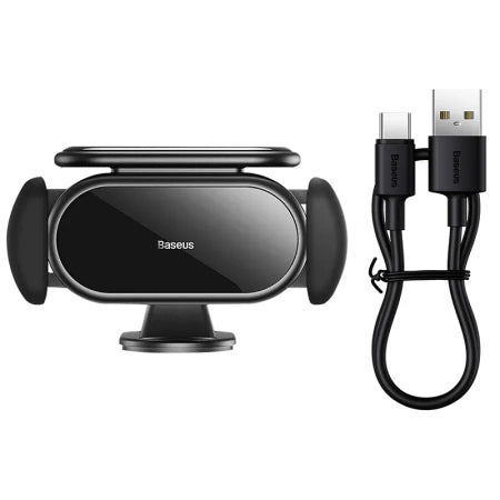 Solar Electric Car Phone Holder Baseus Steel Cannon Pro (Black)