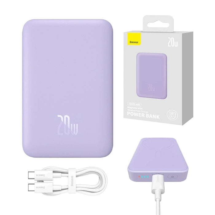 Powerbank Baseus Magnetic Mini 10000mAh, USB-C  20W MagSafe (purple)