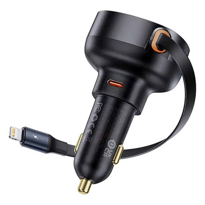 Car Charger Baseus Enjoyment Pro with lightning cable + USB-C , 55W (black)