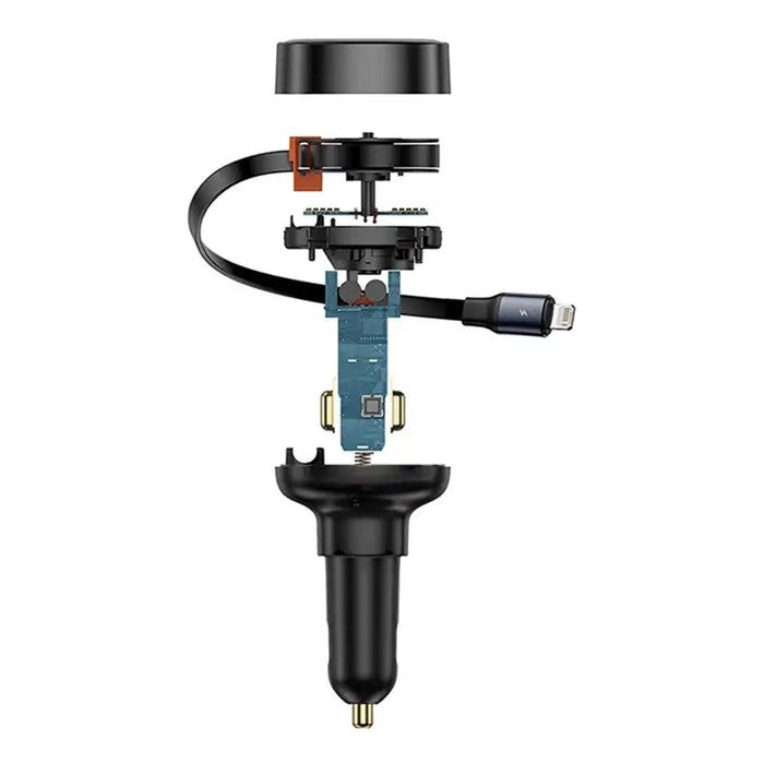 Car Charger Baseus Enjoyment Pro with lightning cable + USB-C , 55W (black)