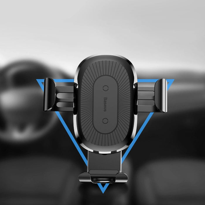 Baseus Wireless Charger Gravity Ventilation Car Holder + Qi Wireless Charger black (WXYL-01)