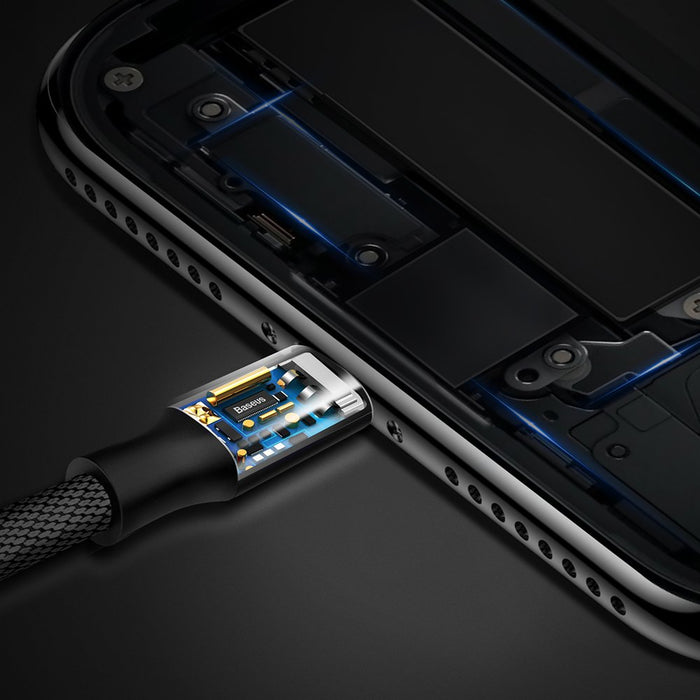 Baseus Yiven fabric braided cable USB / Lightning 1.8M black (CALYW-A01)