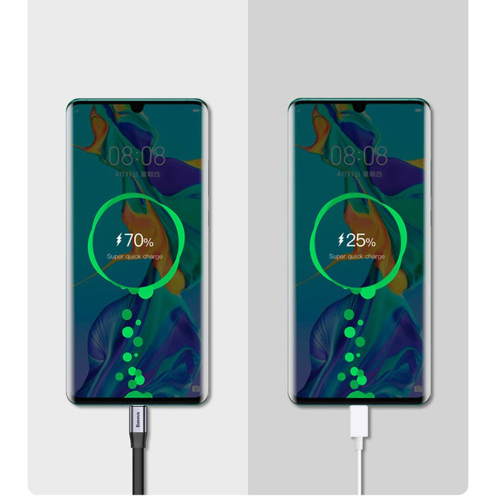 Baseus Simple flat cable USB cable / USB Type C SuperCharge 5A 40W Quick Charge 3.0 QC 3.0 23cm gray (CATMBJ-BG1)