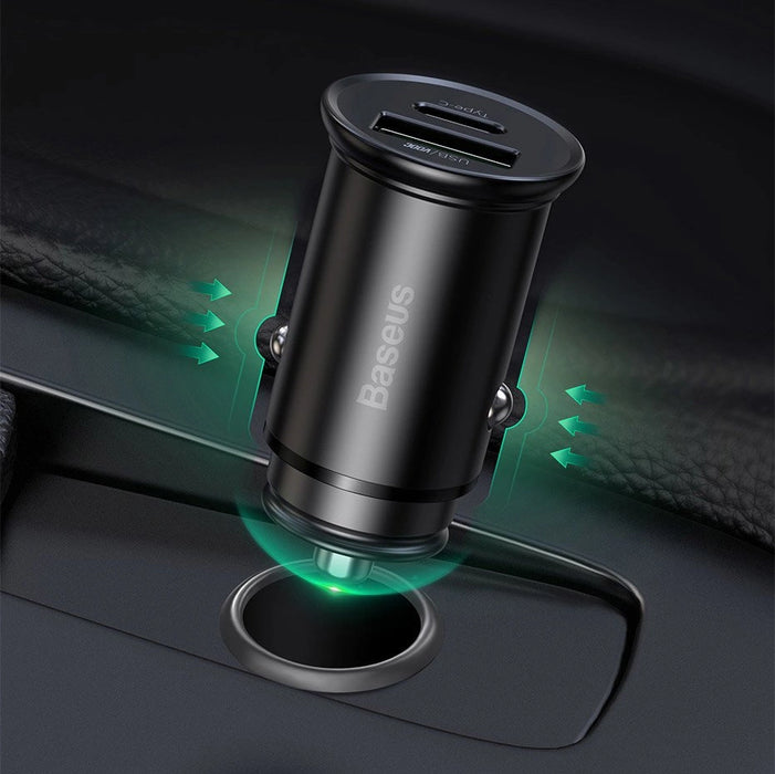 Baseus PPS smart car charger USB / USB Type C 30 W Quick Charge 4.0 QC4+ Power Delivery 3.0 VOOC SCP AFC MTKPE black (CCYS-C01)