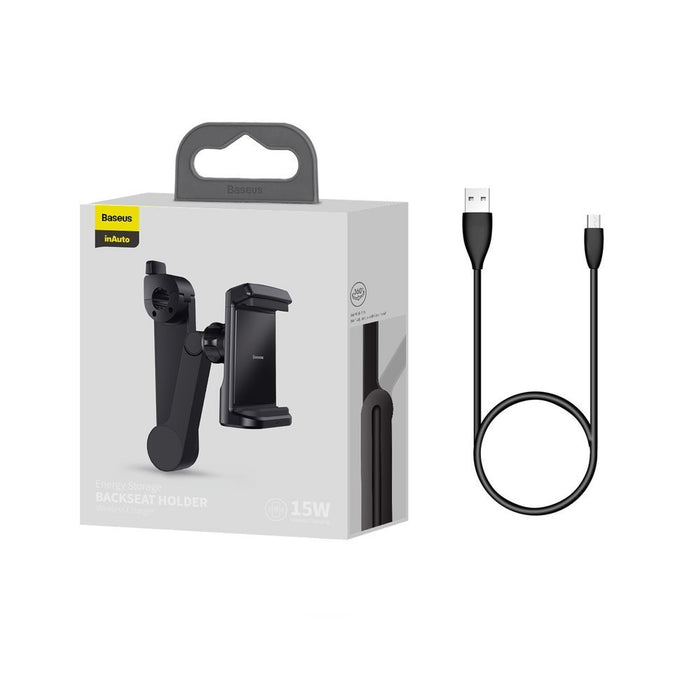 Baseus WXHZ-01 Qi Wireless Charger 15W Car Headrest Holder - Black