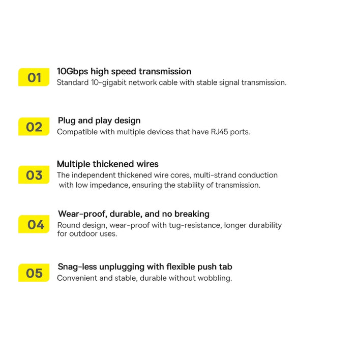 Baseus Speed Seven network cable RJ45 10Gbps 2m black (WKJS010301)