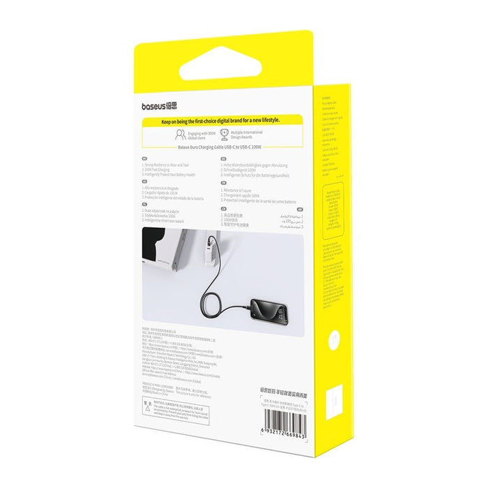 Baseus Dura Type C to Type C 100 W fast charging cable 1 m Black, Gold