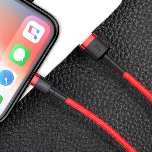 Baseus Cafule USB Lightning Cable 2,4A 0,5m (Red)