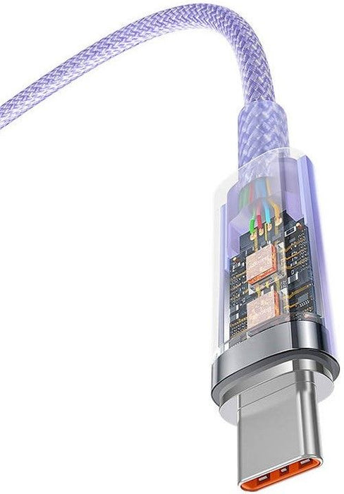 Baseus Explorer 100W USB-A - USB-C Cable with Intelligent Temperature Sensor 1m - Purple