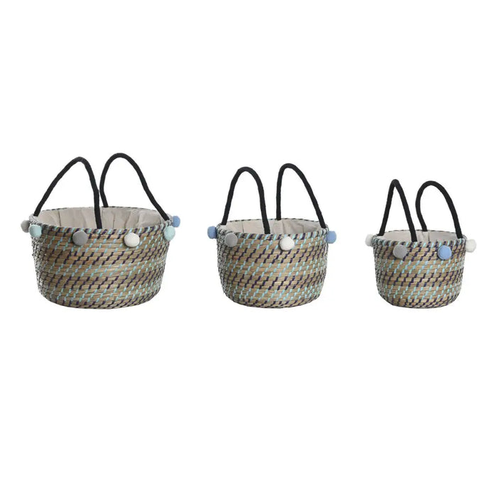 Basket set DKD Home Decor Pompoms 43 x 43 x 43 cm - Баня<<<Дом Градина<<<BigBuy&&&Аксесоари и кранчета<<<Баня<<<Дом